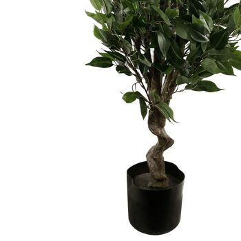 Planteur d'or d'arbre de ficus à feuilles persistantes artificiel de 110 cm 3
