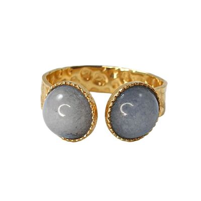 Vergoldeter Ophelia-Ring mit blauem Achat