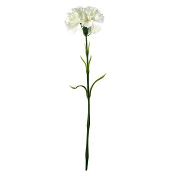 12 x fleur artificielle d'œillet blanc 2