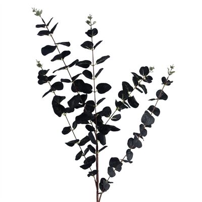Künstliches Laub, schwarzer Eukalyptus-Laubstiel, 80 cm