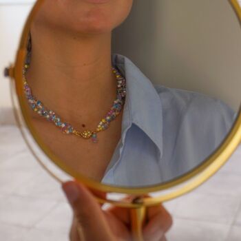 Collier de perles colorées avec fermoir magnétique, bijoux élégants pour elle 4