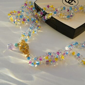 Collier de perles colorées avec fermoir magnétique, bijoux élégants pour elle 5