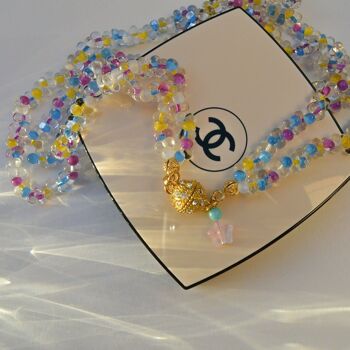 Collier de perles colorées avec fermoir magnétique, bijoux élégants pour elle 6