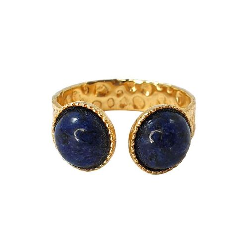 Bague plaqué or Ophelia lapis-lazuli