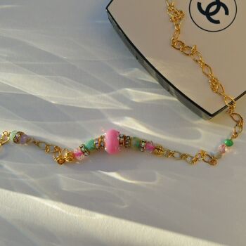 Superposition de colliers de perles faits à la main, collier d’été avec chaîne 6