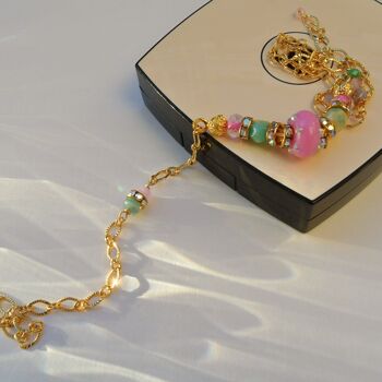 Superposition de colliers de perles faits à la main, collier d’été avec chaîne 7