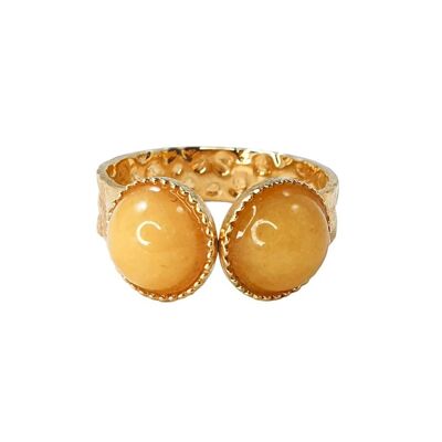 Ophelia yellow agate gold plated ring