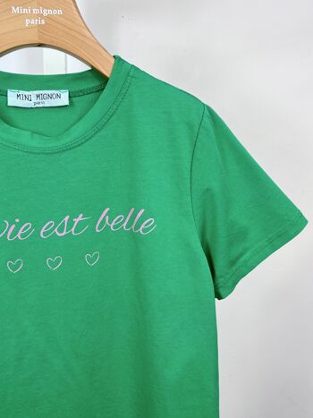 T-shirt en coton à message pour fille 4