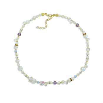 Collier de perles blanches mignon, collier esthétique perles pastel 2