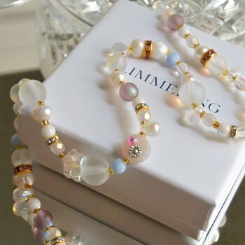 Collier de perles blanches mignon, collier esthétique perles pastel 4