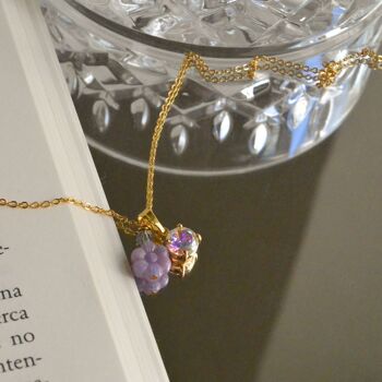 Collier pendentif fleur avec chaîne plaquée or, joli cadeau de bijoux pour elle 2