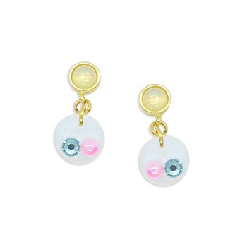 Boucles d’oreilles pendantes en résine mignonnes petites, cadeau de boucles d’oreilles esthétiques plaquées or 1