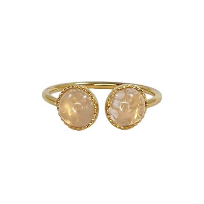 Gold Plated Dora Rose Quartz Ring