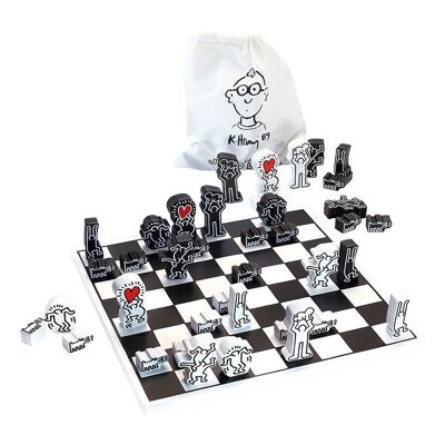 Keith Haring wooden chess sets