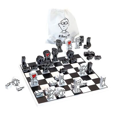 Jeux d'échecs en bois Keith Haring