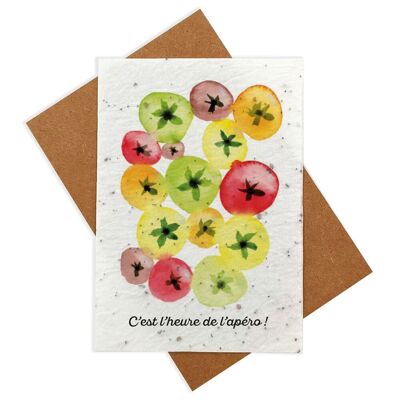 Watercolor planting card - Cherry tomatoes aperitif