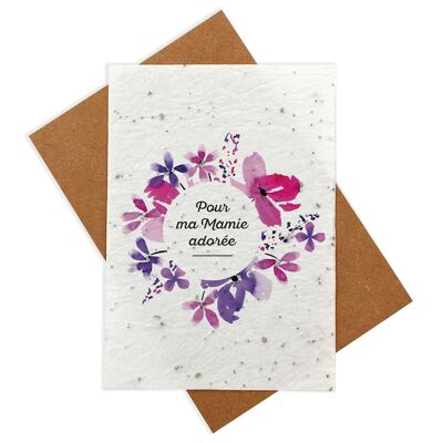Mamie watercolor planting card - Flower crown