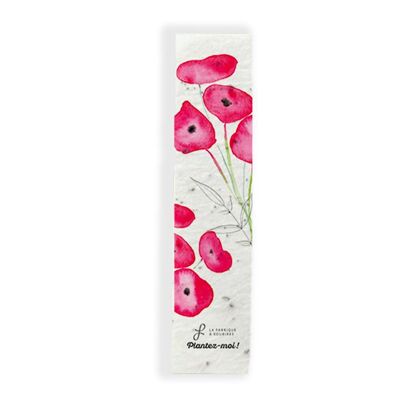 Watercolor plantable bookmark - Poppies