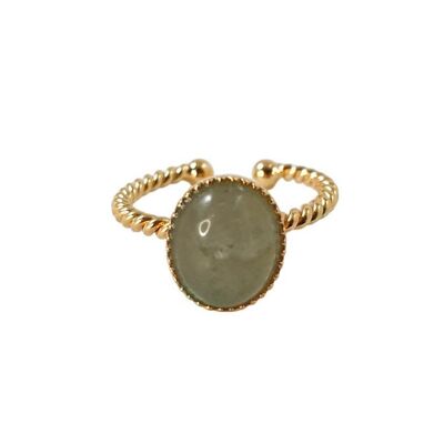 Gaia gold-plated oval braided aventurine ring
