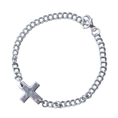 Handmade Bracelet with Silver Handmade Cross