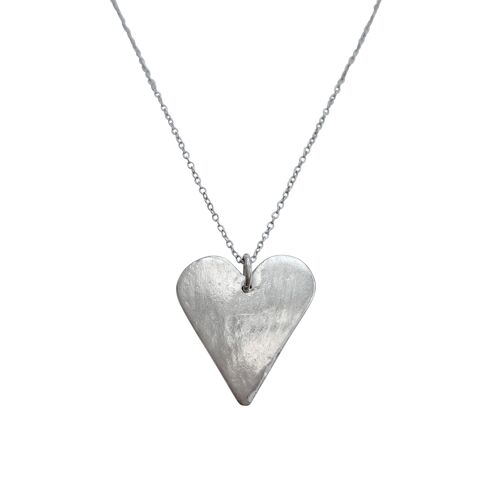 Handmade Heart Pendant 925 Fine Silver with a 925 Silver chain - Hallmarked