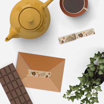 Washi Tape Cozy Tea Candle Chocolat Livres Pull en laine 2