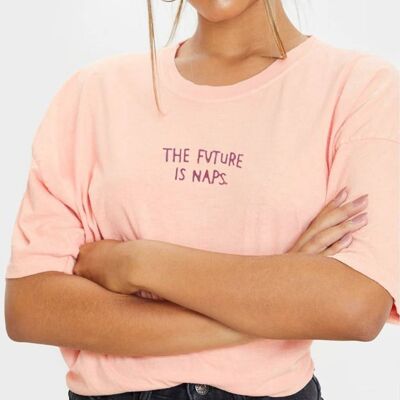T-Shirt "The Future is Naps."__S / Peach