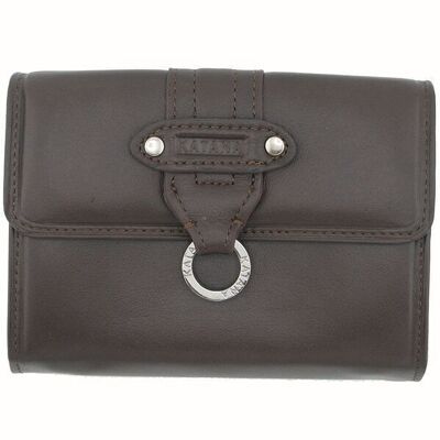 Leather coin purse 553109 - Chocolate