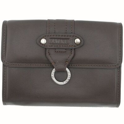 Porte monnaie cuir 553109 - Chocolat