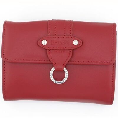 Porte monnaie cuir 553109 - Rouge