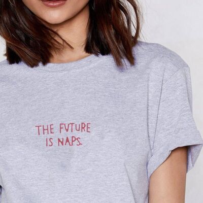 T-Shirt "The Future is Naps."__L / Grigio