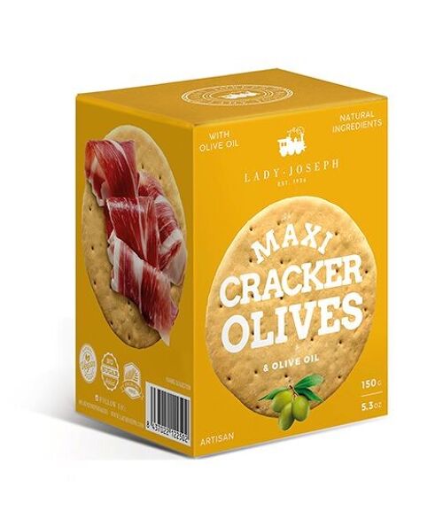 Maxi Cracker with green olives & Olive Oil snack cracker