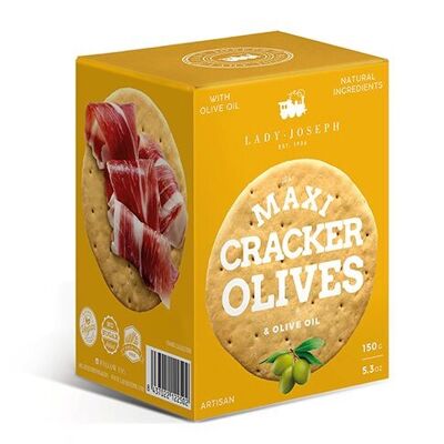 Maxi-Cracker mit grünen Oliven und Olivenöl-Snackcracker