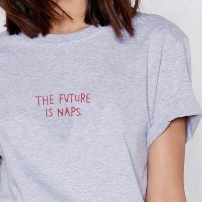T-Shirt "The Future is Naps."__XL / Grigio