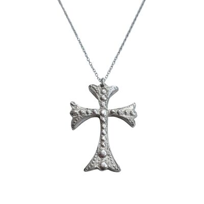 Croce "Era Celtica" in argento 925 fatta a mano con catena in argento 925