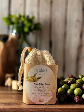 Savon artisanal Savon d'olive pur dans un sachet de savon exfoliant 2