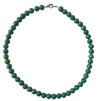 Natürliche hellgrüne Lapislazuli-Jadestein-Halskette mit Silberzubehör