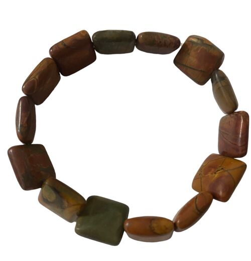 Natural Jasper Semi Precious Stone Beads Bracelet