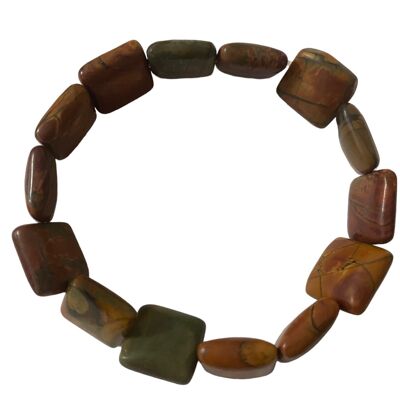 Bracelet de perles en pierre semi-précieuse de jaspe naturel