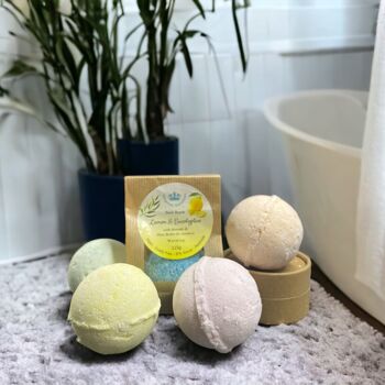 Bombe de bain naturelle - se compose de 1 grande bombe de bain citron et eucalyptus -réchauffante 2