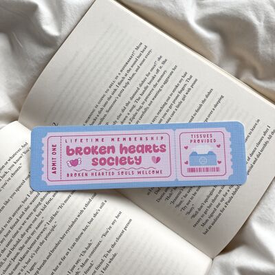 Broken Hearts Society Bookmark - Book Club Ticket Bookmark