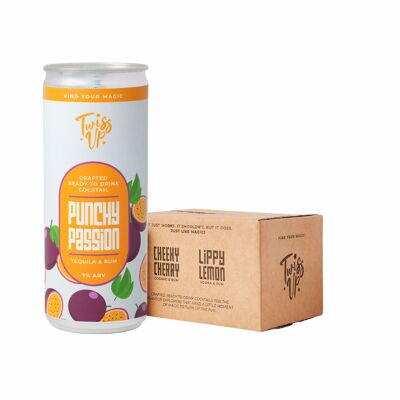 Punchy Passion (12 x 250ml) | Pre-Mixed & Ready-to-Drink Canned Cocktail | 7% ABV | Perfect for Parties