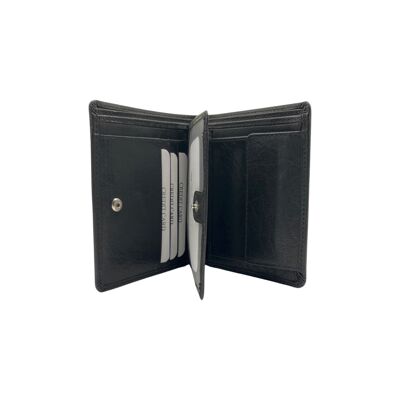 PORTE FEUILLE CUIR SAUVAGE LAURENT NOIR