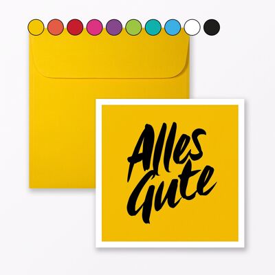 Square greeting card “All the best” incl. envelope