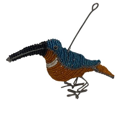 Uccelli da giardino in filo di perline africano - blu (17,5)