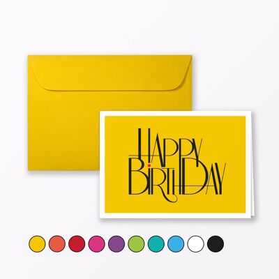 Birthday card “Happy Birthday” folding card A6 incl. envelope