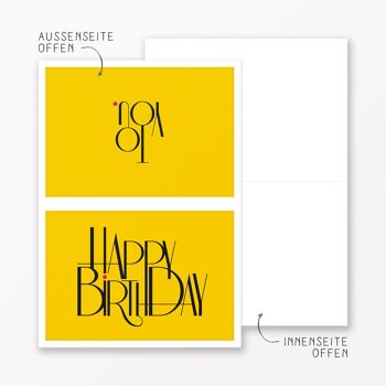 Carte d'anniversaire « Joyeux anniversaire » carte pliante A6 incl. enveloppe 14