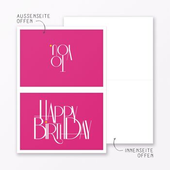 Carte d'anniversaire « Joyeux anniversaire » carte pliante A6 incl. enveloppe 23
