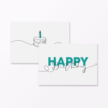 Carte pliante LineArt « Joyeux anniversaire » incl. enveloppe 4