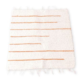 Tapis en coton blanc à rayures marron 64x51 cm Tapis de salle de bain tissé main GIANYAR 6